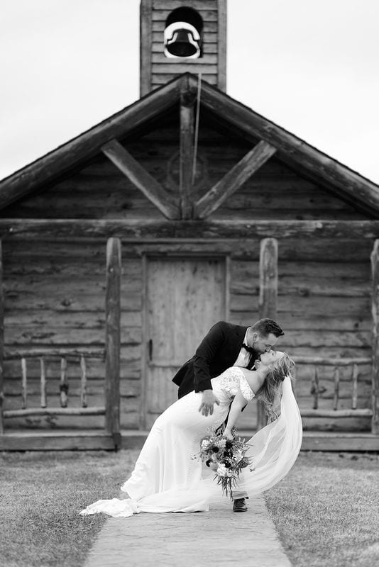 Carlee + Tayven wedding — bride + groom, black and white