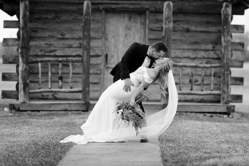 Carlee + Tayven wedding — bride + groom, black and white