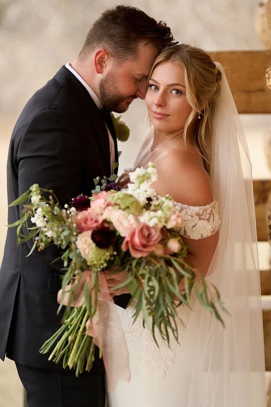 Carlee + Tayven wedding — bride + groom