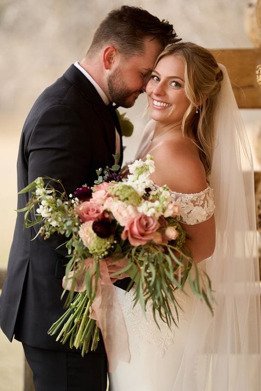 Carlee + Tayven wedding — bride + groom