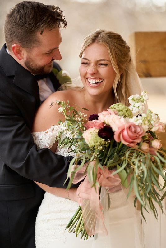 Carlee + Tayven wedding — bride + groom