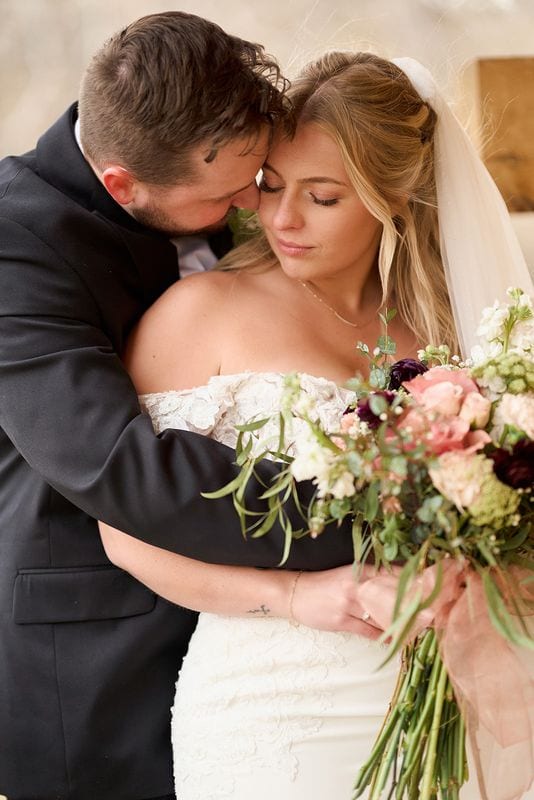 Carlee + Tayven wedding — bride + groom