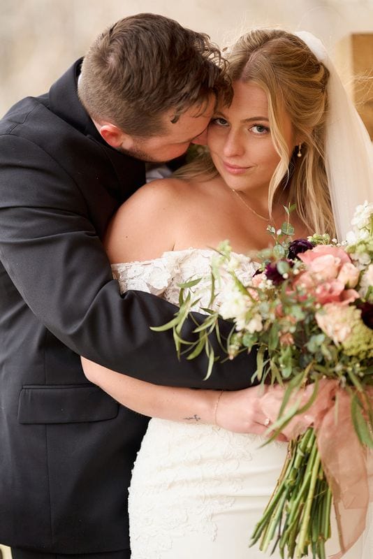 Carlee + Tayven wedding — bride + groom