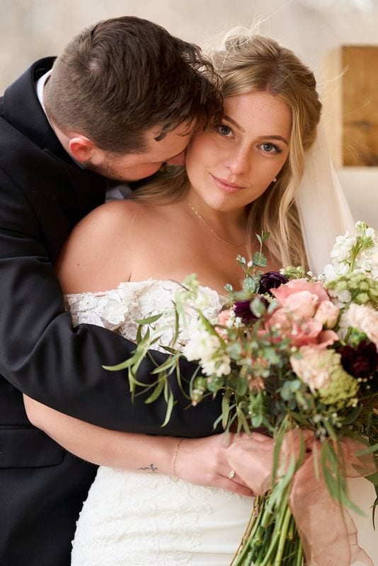 Carlee + Tayven wedding — bride + groom