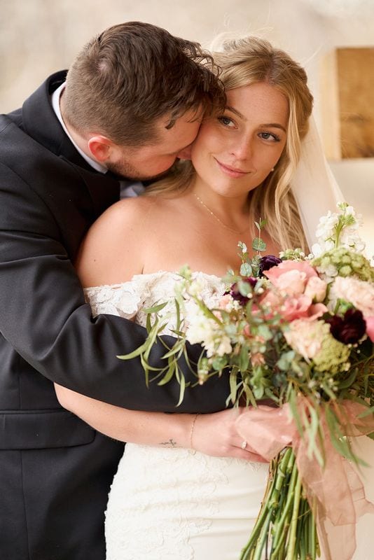 Carlee + Tayven wedding — bride + groom