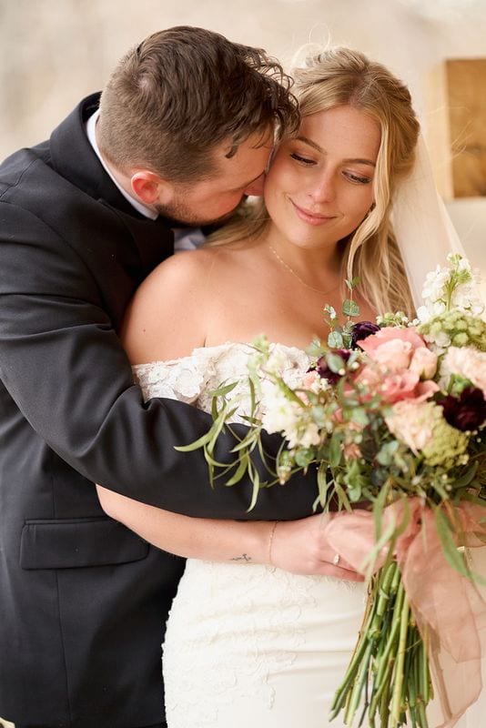 Carlee + Tayven wedding — bride + groom