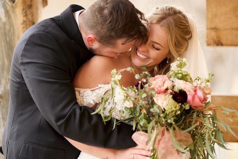 Carlee + Tayven wedding — bride + groom