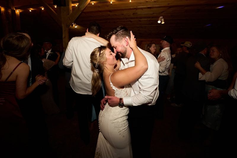 Carlee and Tayven in the middle of a full dance floor