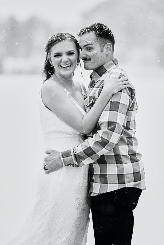 Katrina + Chad wedding — bride + groom, black and white
