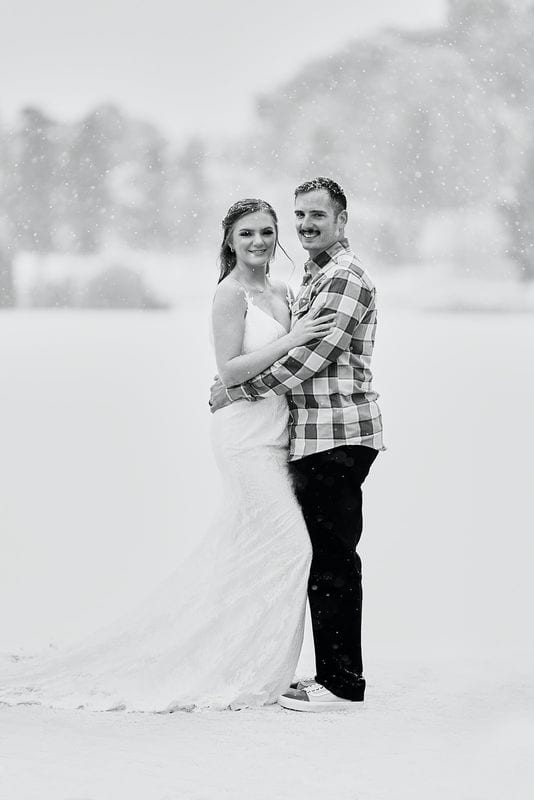 Katrina + Chad wedding — bride + groom, black and white