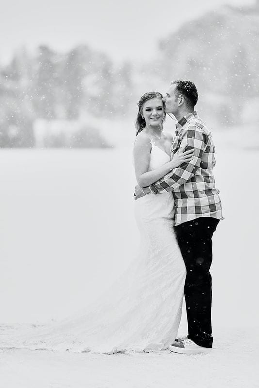 Katrina + Chad wedding — bride + groom, black and white