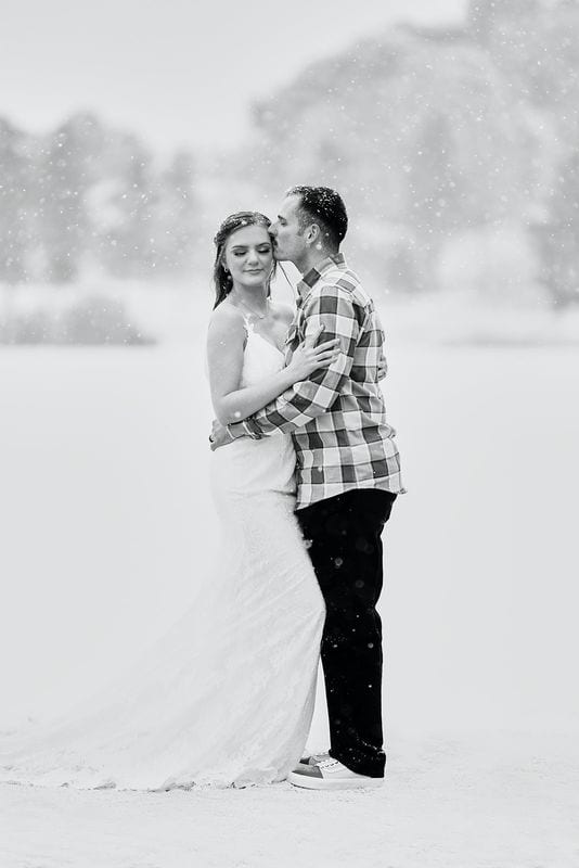 Katrina + Chad wedding — bride + groom, black and white