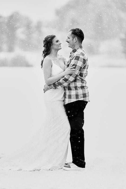 Katrina + Chad wedding — bride + groom, black and white