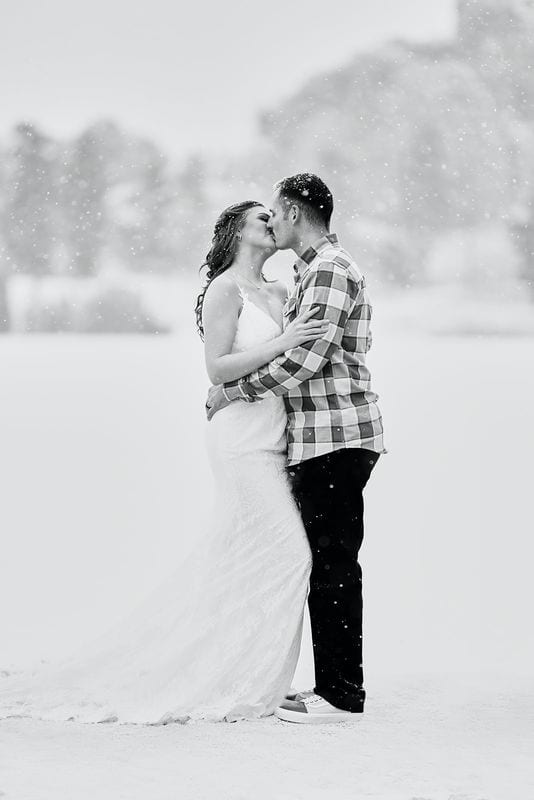 Katrina + Chad wedding — bride + groom, black and white