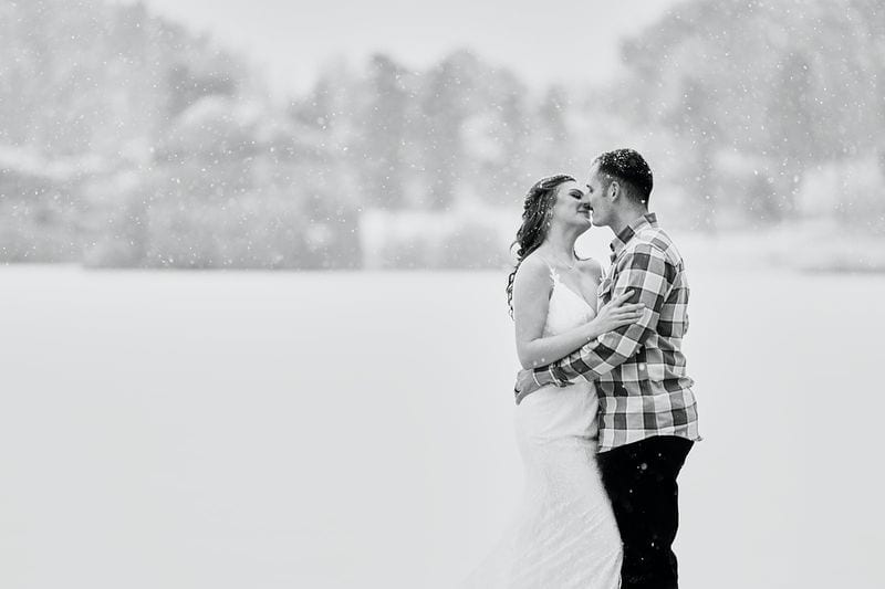 Katrina + Chad wedding — bride + groom, black and white