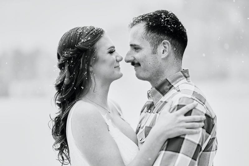 Katrina + Chad wedding — bride + groom, black and white