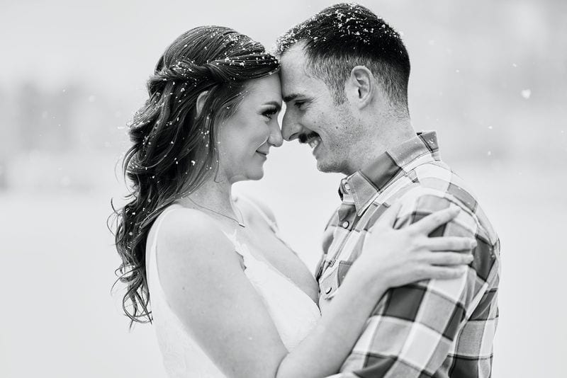 Katrina + Chad wedding — bride + groom, black and white