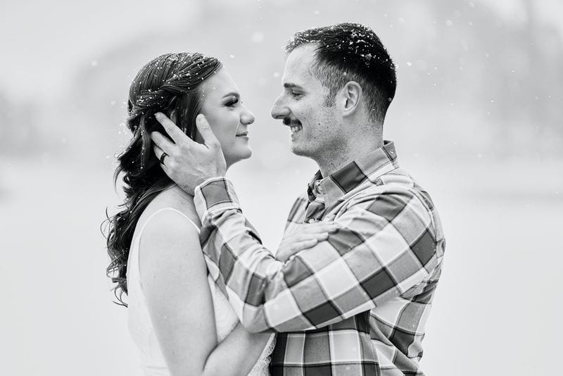 Katrina + Chad wedding — bride + groom, black and white