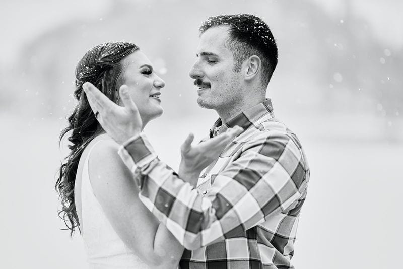 Katrina + Chad wedding — bride + groom, black and white