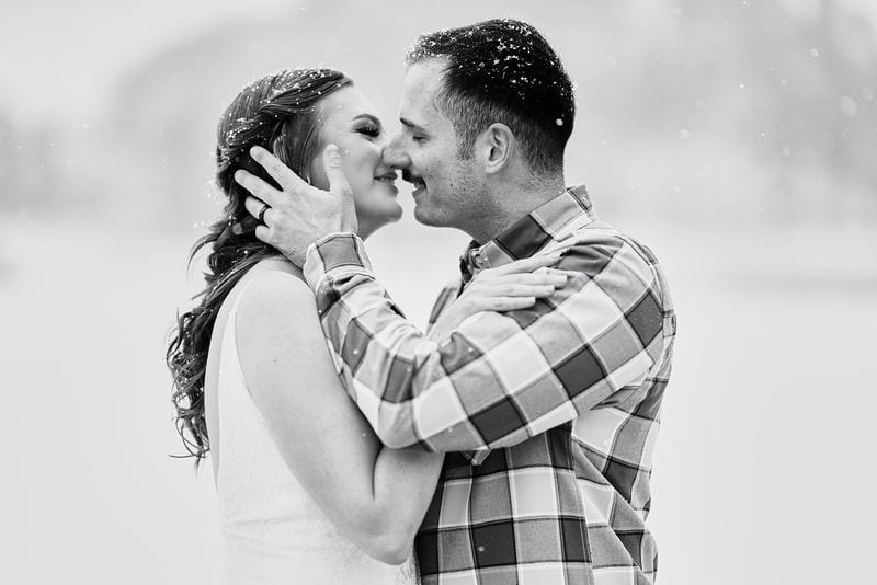 Katrina + Chad wedding — bride + groom, black and white