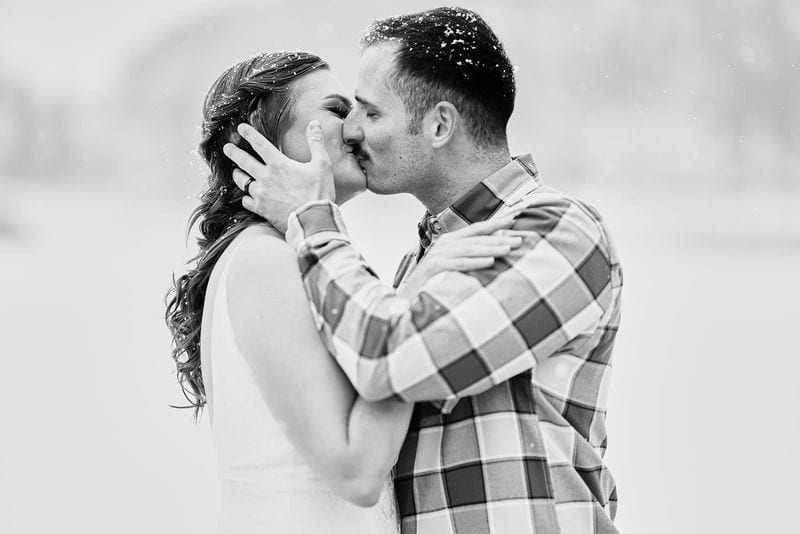 Katrina + Chad wedding — bride + groom, black and white