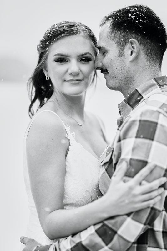 Katrina + Chad wedding — bride + groom, black and white