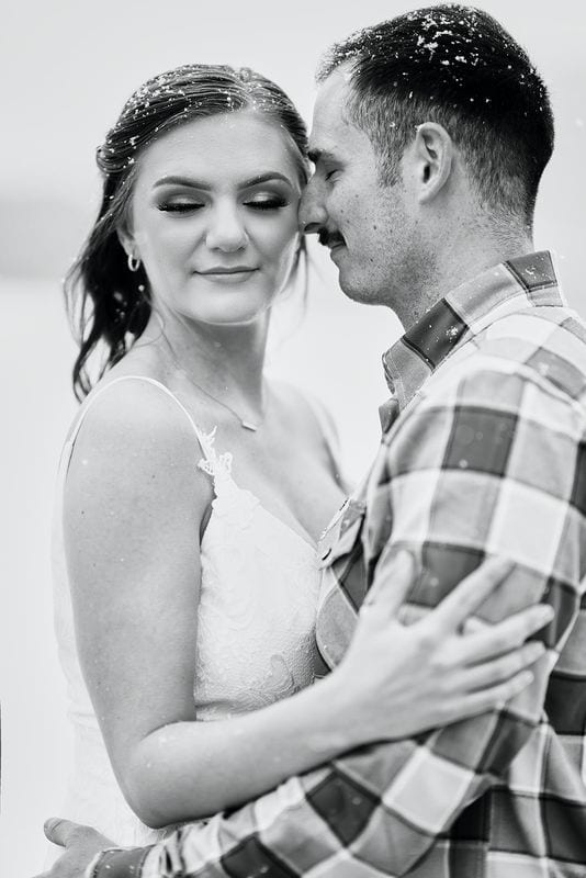 Katrina + Chad wedding — bride + groom, black and white