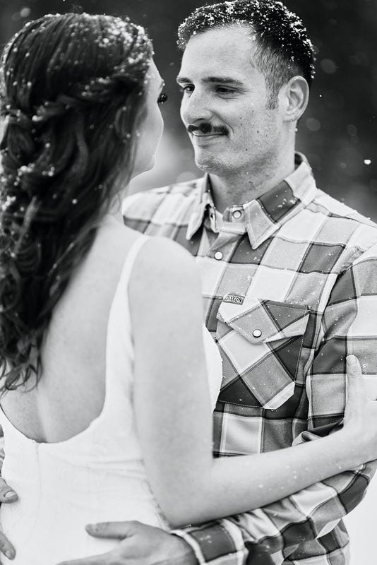 Katrina + Chad wedding — bride + groom, black and white