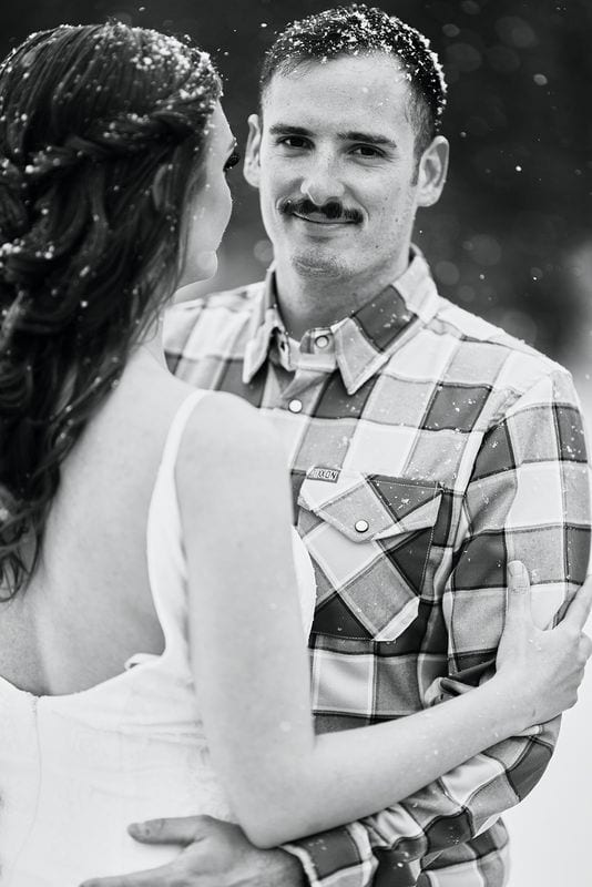 Katrina + Chad wedding — bride + groom, black and white