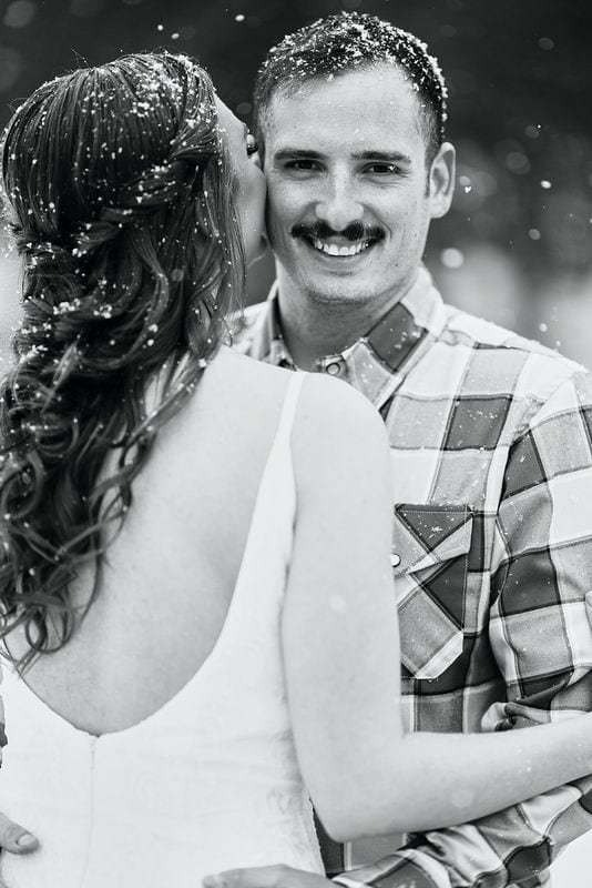 Katrina + Chad wedding — bride + groom, black and white