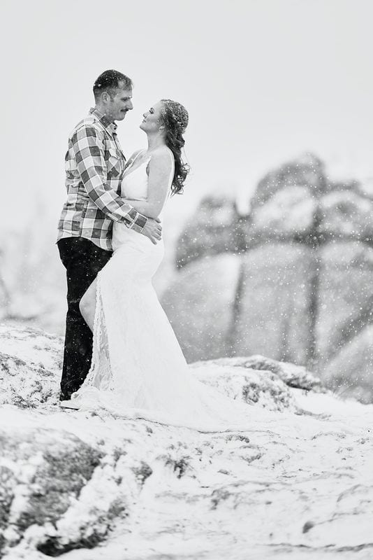 Katrina + Chad wedding — bride + groom, black and white