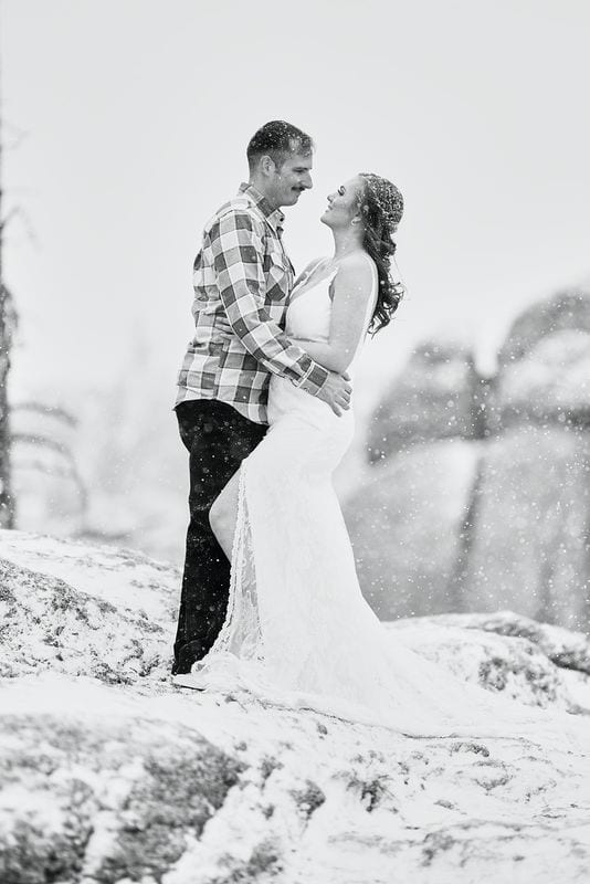 Katrina + Chad wedding — bride + groom, black and white