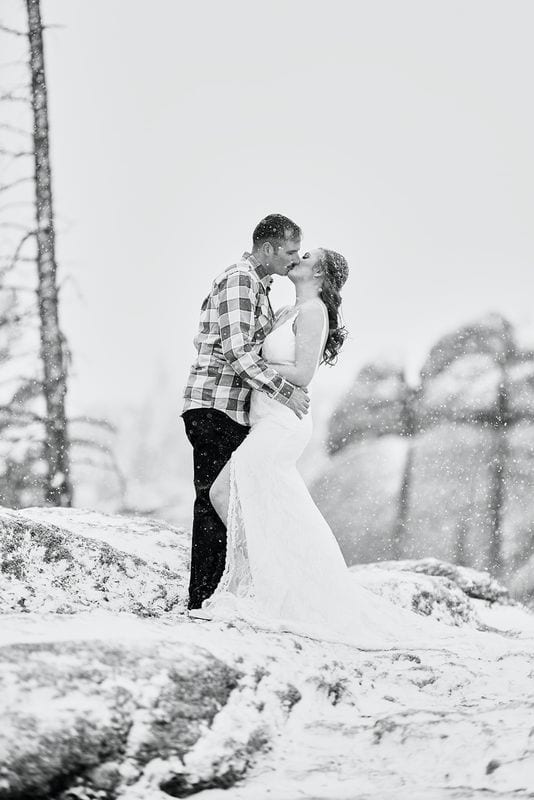 Katrina + Chad wedding — bride + groom, black and white