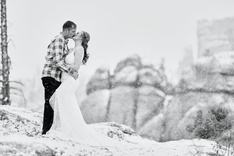 Katrina + Chad wedding — bride + groom, black and white