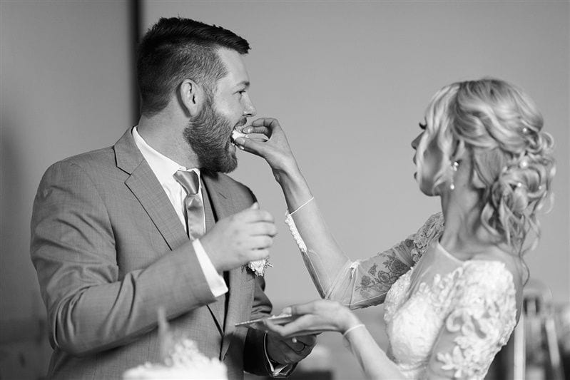 Kaylie + Bailey wedding — cake cutting