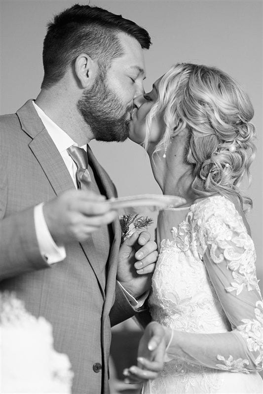 Kaylie + Bailey wedding — cake cutting