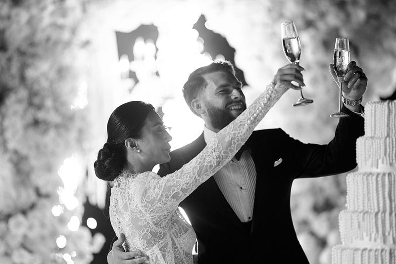 Noelle + Richie wedding — cake cutting
