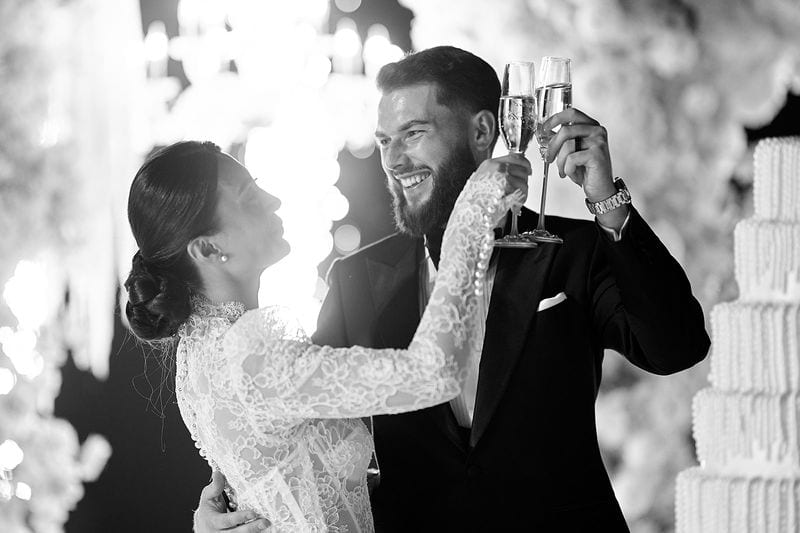 Noelle + Richie wedding — cake cutting