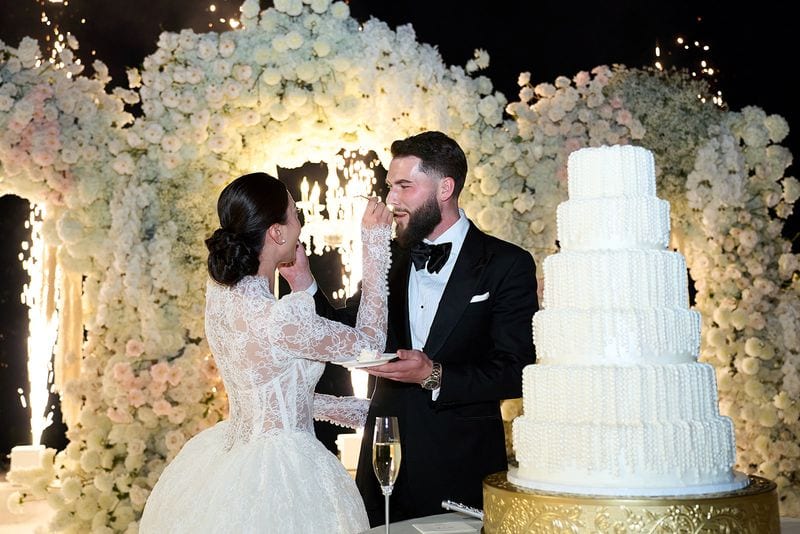 Noelle + Richie wedding — cake cutting