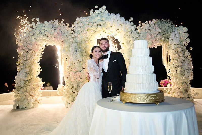Noelle + Richie wedding — cake cutting