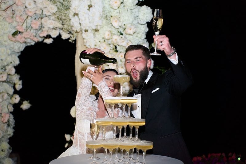 Noelle + Richie wedding — cake cutting