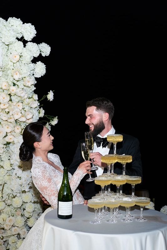 Noelle + Richie wedding — cake cutting