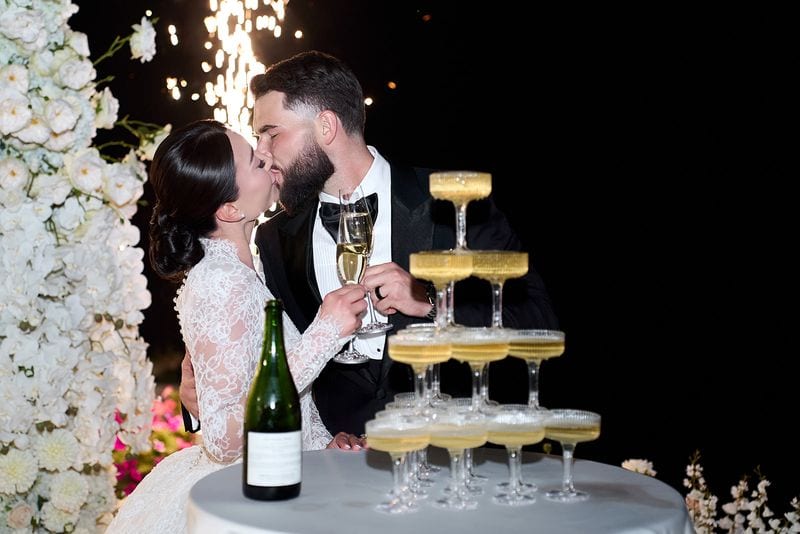 Noelle + Richie wedding — cake cutting