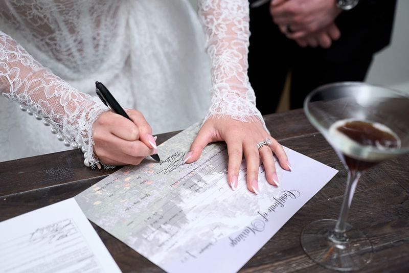 Noelle + Richie wedding — signing