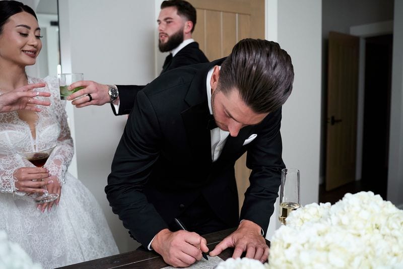 Noelle + Richie wedding — signing