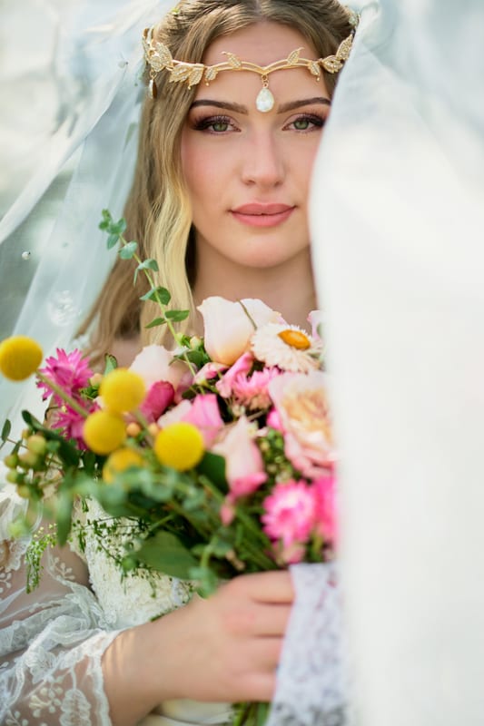 A bride during her portraits
