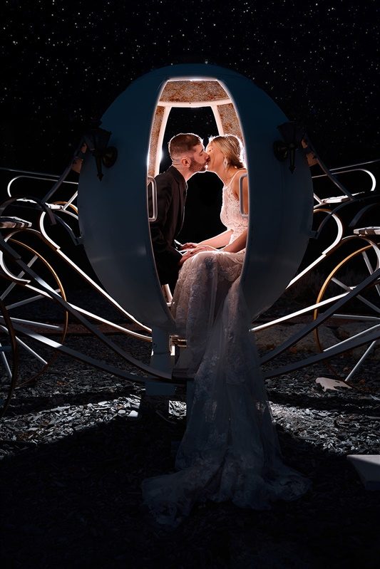 A couple photographed after dark