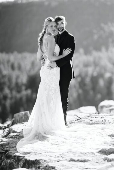 bride and groom photos falling rock, photographed for Complete Weddings & Events, black hills receptions wedding, photographer near me, black hills wedding, fall wedding