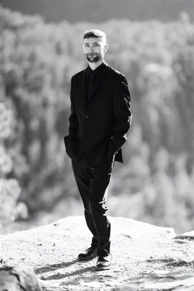 just the groom, falling rock, photographed for Complete Weddings & Events, black hills receptions wedding, photographer near me, black hills wedding, fall wedding