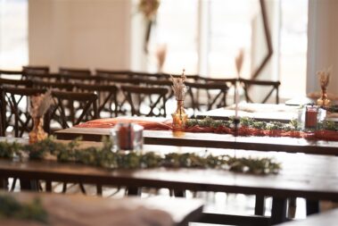 table details at a wedding, photographed for Complete Weddings & Events, black hills barn wedding, barn at aspen acres wedding, spearfish wedding